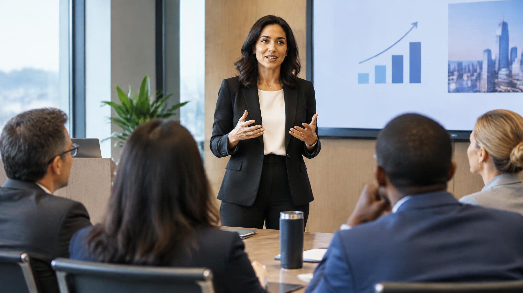 woman presenting to group