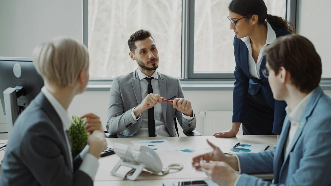 business executive presenting strategy
