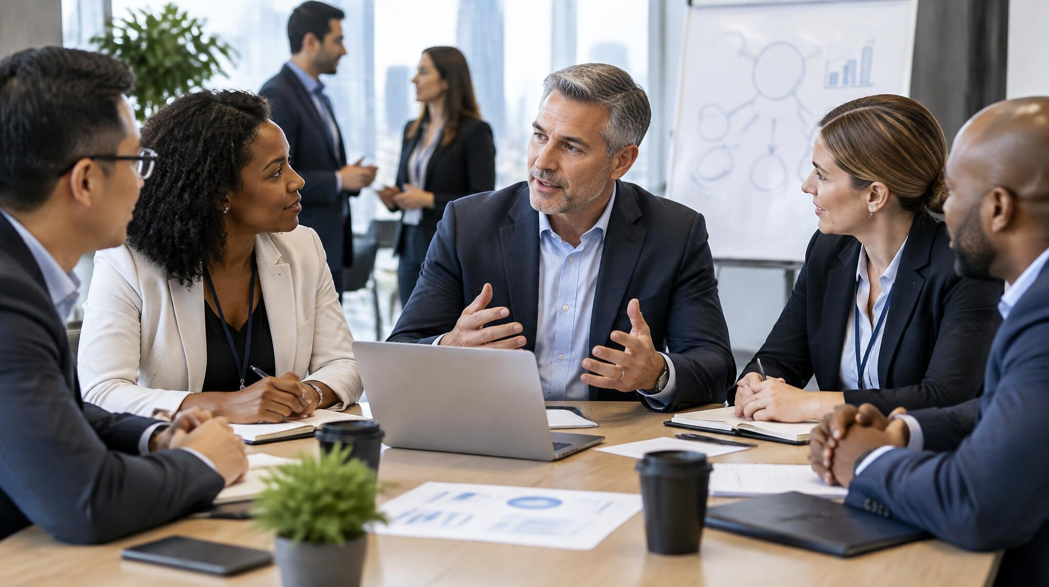 group of executives discussing