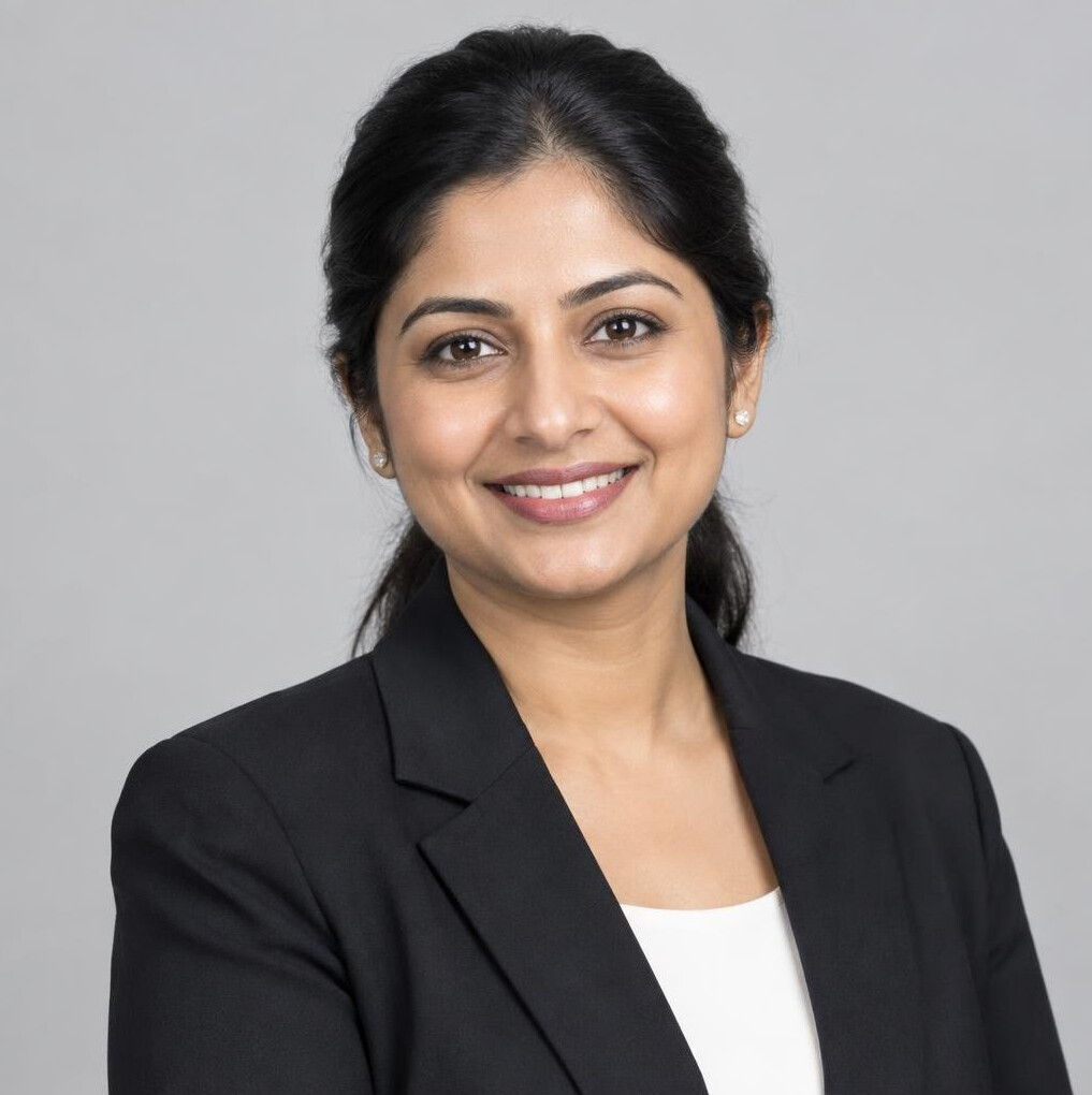 Studio portrait of a businesswoman of South Asian descent