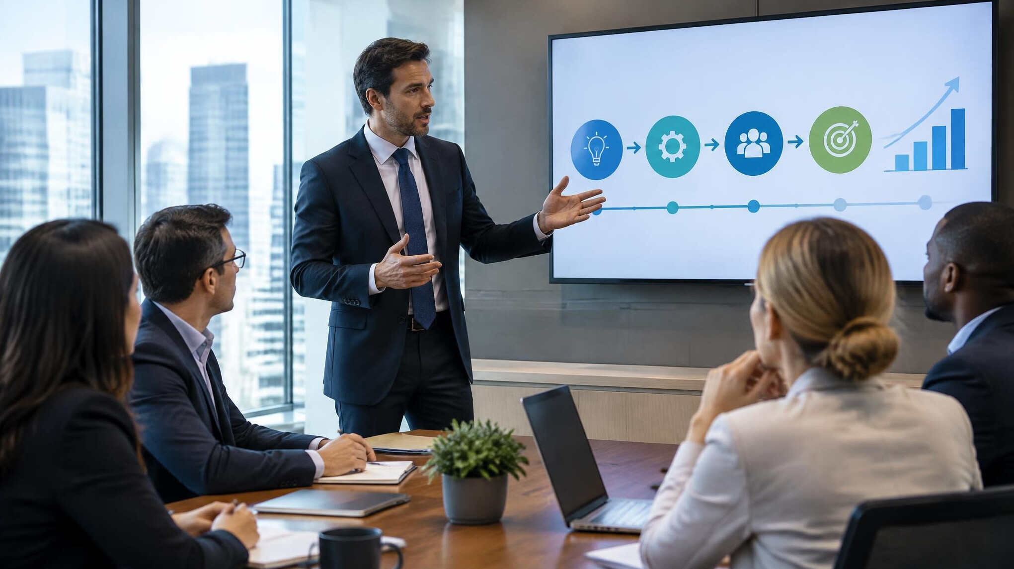 executive leader presenting strategy
