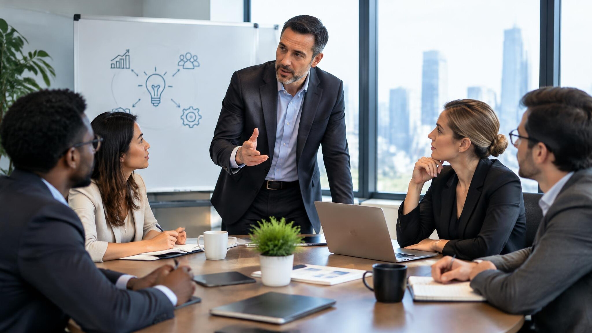 executive in strategy meeting